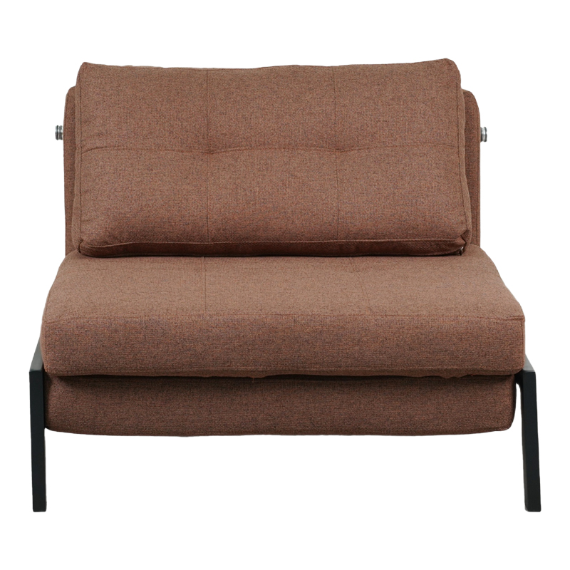 Πολυθρόνα-κρεβάτι Fancy pakoworld ύφασμα σε απόχρωση καφέ με μαύρο πόδι 95x98x70εκ