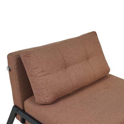 Πολυθρόνα-κρεβάτι Fancy pakoworld ύφασμα σε απόχρωση καφέ με μαύρο πόδι 95x98x70εκ