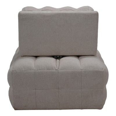 Πολυθρόνα-κρεβάτι Jelica pakoworld γκρι-μπεζ ύφασμα 88x110x86εκ