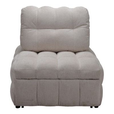 Πολυθρόνα-κρεβάτι Jelica pakoworld γκρι-μπεζ ύφασμα 88x110x86εκ