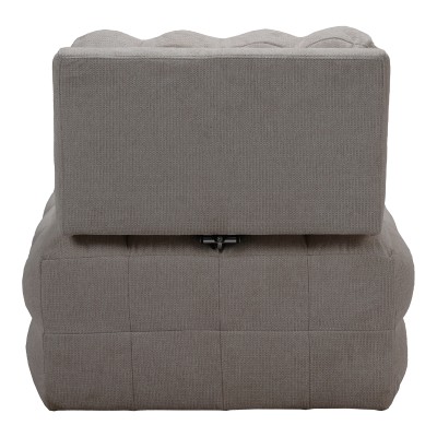 Πολυθρόνα-κρεβάτι Jelica pakoworld γκρι-μπεζ ύφασμα 88x110x86εκ