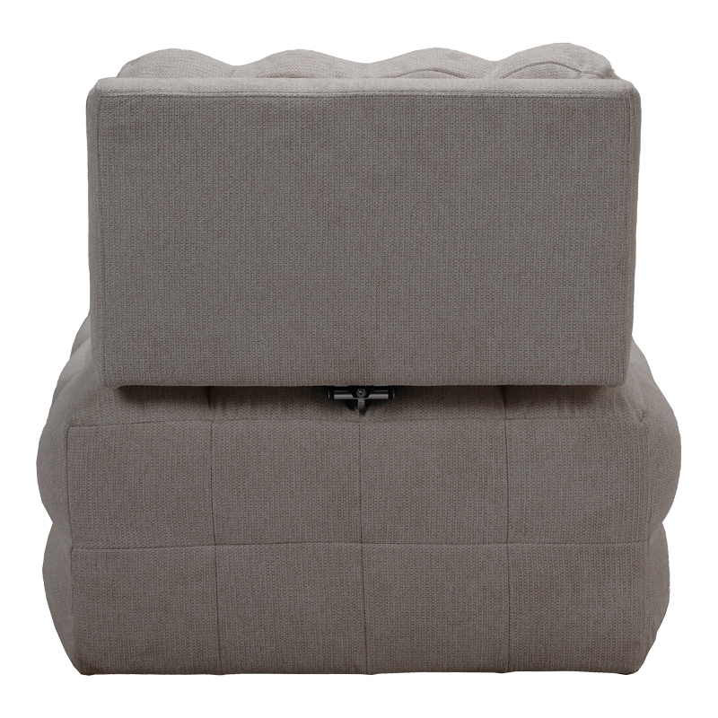 Πολυθρόνα-κρεβάτι Jelica pakoworld γκρι-μπεζ ύφασμα 88x110x86εκ
