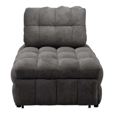 Πολυθρόνα-κρεβάτι Jelica pakoworld γκρι ύφασμα 88x110x86εκ