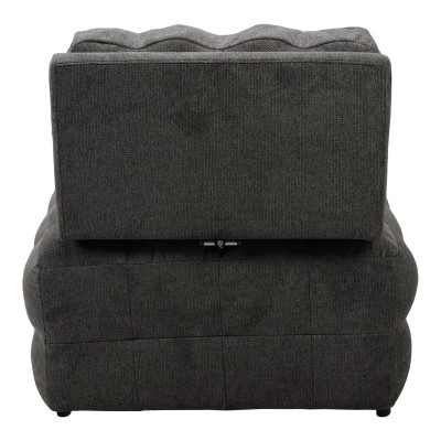 Πολυθρόνα-κρεβάτι Jelica pakoworld γκρι ύφασμα 88x110x86εκ