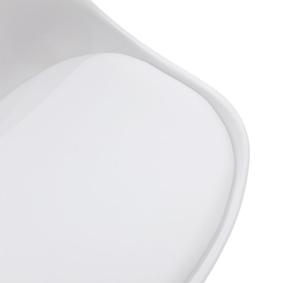 Καρέκλα Gaston pakoworld PP-PU λευκό-φυσικό πόδι 43x51x75εκ