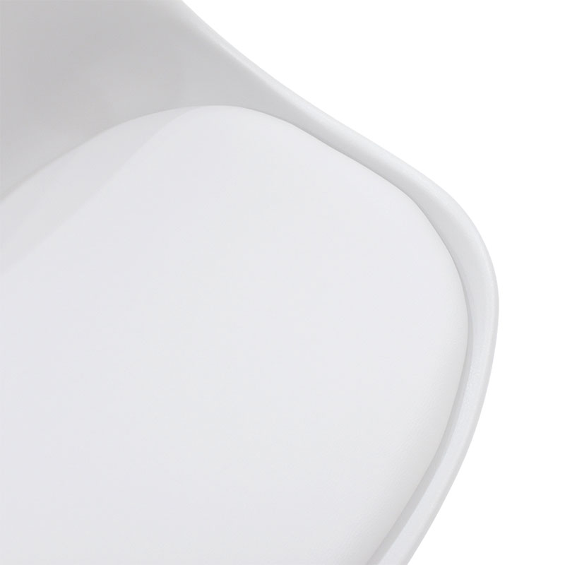 Καρέκλα Gaston pakoworld PP-PU λευκό-φυσικό πόδι 43x51x75εκ