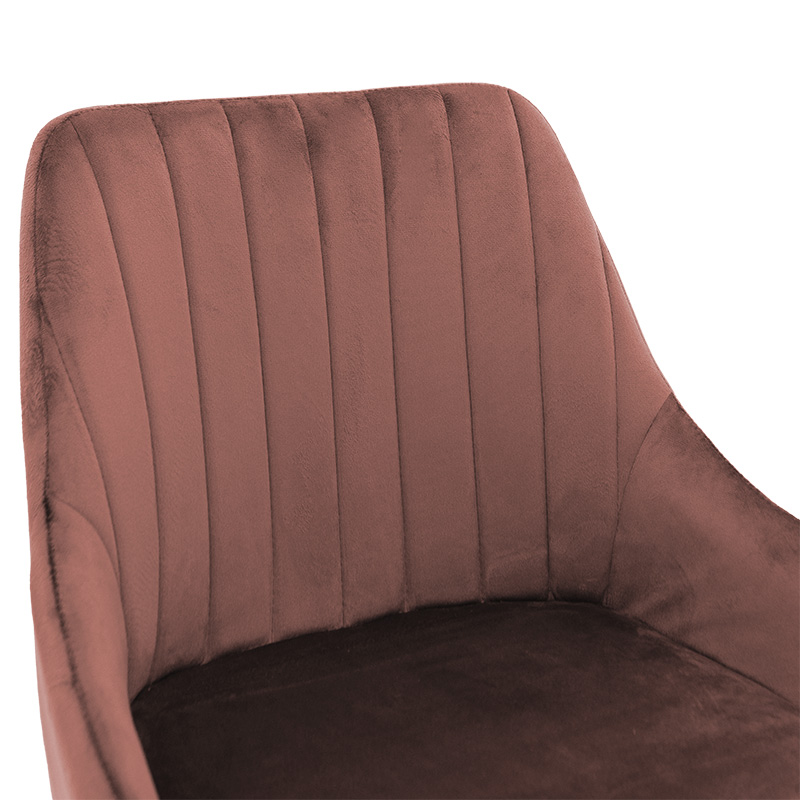 Σκαμπό bar Patrin pakoworld μεταλλικό μαύρο-βελούδο σάπιο μήλο | 2 τμχ