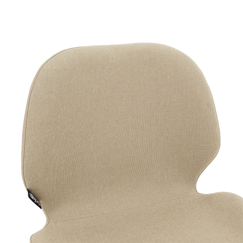 Σκαμπό bar Impel pakoworld μεταλλικό μαύρο-ύφασμα μπεζ | 2 τμχ