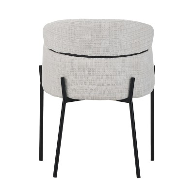 Πολυθρόνα Tolerse Inart μπεζ ύφασμα-πόδι μαύρο μέταλλο 58x57x80εκ | 2 τμχ