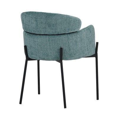 Πολυθρόνα Tolerse Inart πράσινο ύφασμα-πόδι μαύρο μέταλλο 58x57x80εκ | 2 τμχ