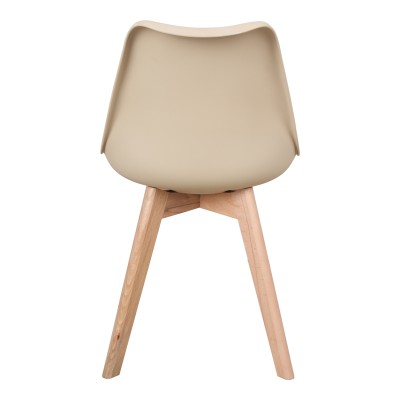 Καρέκλα Gaston pakoworld PP-PU taupe απόχρωση- φυσικό πόδι 43x51x75εκ