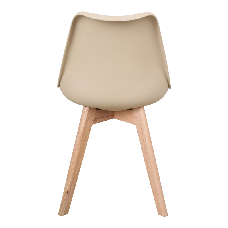 Καρέκλα Gaston pakoworld PP-PU taupe απόχρωση- φυσικό πόδι 43x51x75εκ