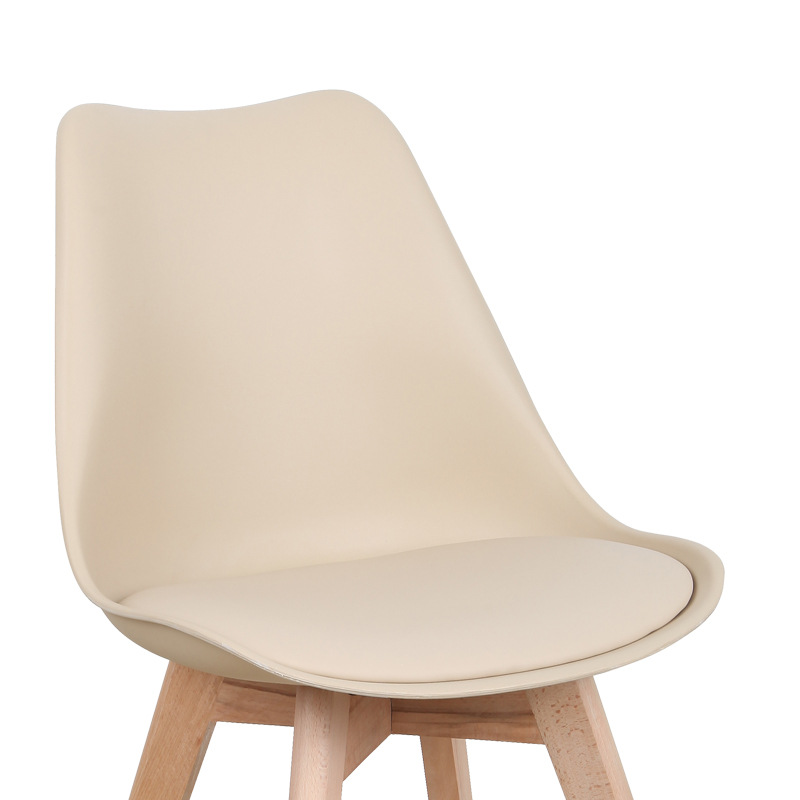 Καρέκλα Gaston pakoworld PP-PU taupe απόχρωση- φυσικό πόδι 43x51x75εκ