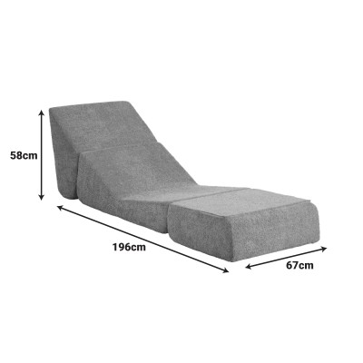 Πολυθρόνα-Κρεβάτι Ferderina pakoworld ύφασμα σε ανθρακί απόχρωση 66x102x73εκ