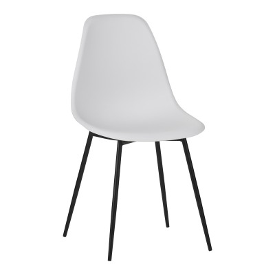 Καρέκλα Ballen pakoworld pp λευκό με μαύρα μεταλλικά πόδια 41.5x53x84.5εκ | 4 τμχ