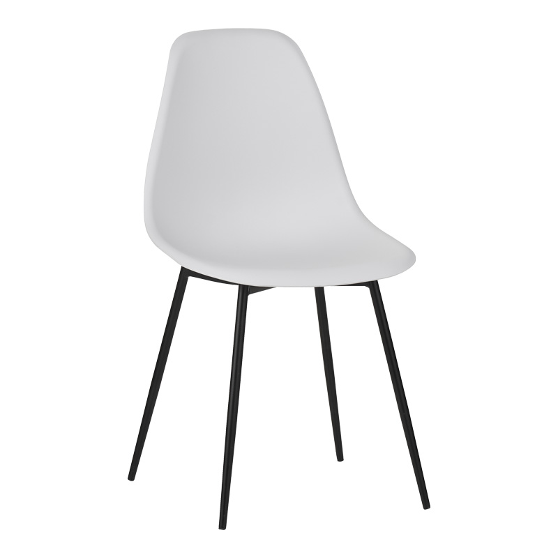 Καρέκλα Ballen pakoworld pp λευκό με μαύρα μεταλλικά πόδια 41.5x53x84.5εκ | 4 τμχ