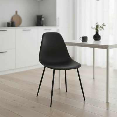 Καρέκλα Ballen pakoworld pp μαύρο με μαύρα μεταλλικά πόδια 41.5x53x84.5εκ | 4 τμχ