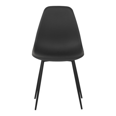 Καρέκλα Ballen pakoworld pp μαύρο με μαύρα μεταλλικά πόδια 41.5x53x84.5εκ | 4 τμχ