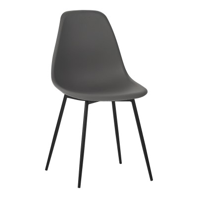 Καρέκλα Ballen pakoworld pp ανθρακί με μαύρα μεταλλικά πόδια 41.5x53x84.5εκ | 4 τμχ