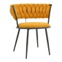 Πολυθρόνα Alkia I pakoworld ύφασμα σε κίτρινη απόχρωση- πόδι μαύρο μέταλλο 57x58.5x72εκ | 2 τμχ