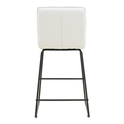 Σκαμπό μπαρ Essential pakoworld ύφασμα λευκό-πόδι μάυρο μεταλλικό 53x64.5x107εκ | 4 τμχ