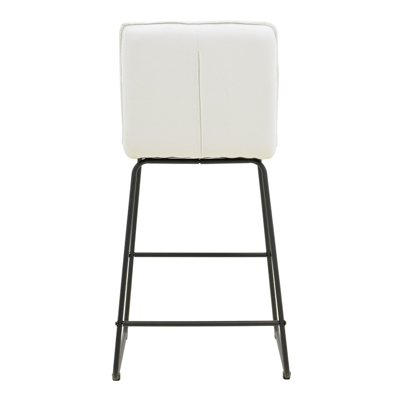 Σκαμπό μπαρ Essential pakoworld ύφασμα λευκό-πόδι μάυρο μεταλλικό 53x64.5x107εκ | 4 τμχ