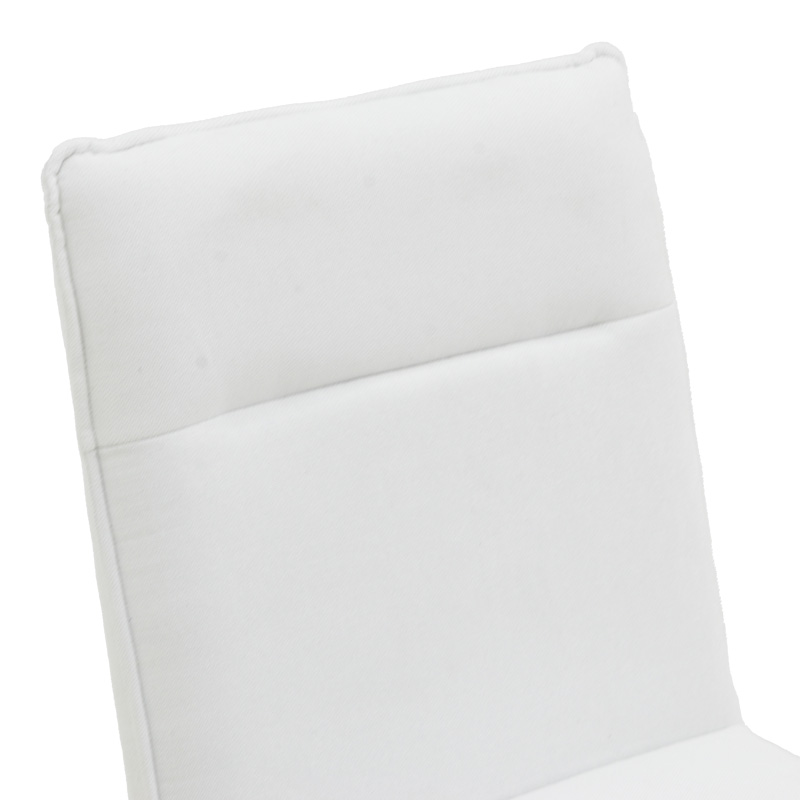 Σκαμπό μπαρ Essential pakoworld ύφασμα λευκό-πόδι μάυρο μεταλλικό 53x64.5x107εκ | 4 τμχ