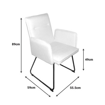 Πολυθρόνα Essential pakoworld ύφασμα σάπιο μήλο-πόδι μαύρο μεταλλικό 55.5x59x89εκ | 4 τμχ