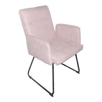 Πολυθρόνα Essential pakoworld ύφασμα σάπιο μήλο-πόδι μαύρο μεταλλικό 55.5x59x89εκ | 4 τμχ