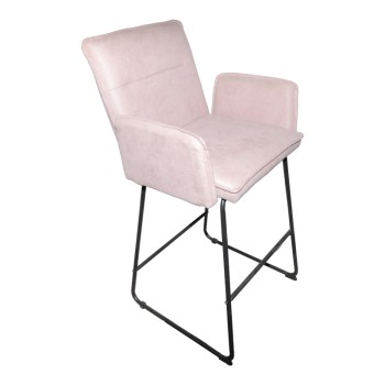 Σκαμπό μπαρ Essential pakoworld ύφασμα σαπιο μήλο-πόδι μαύρο μεταλλικό 57x64.5x107εκ | 4 τμχ