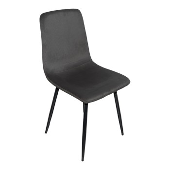 Καρέκλα Grato pakoworld ύφασμα μαύρο-πόδι μαύρο μεταλλικό 45.5x53.5x88.5εκ | 2 τμχ