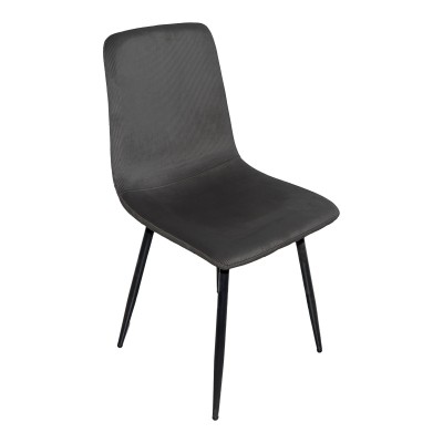 Καρέκλα Grato pakoworld ύφασμα μαύρο-πόδι μαύρο μεταλλικό 45.5x53.5x88.5εκ | 2 τμχ
