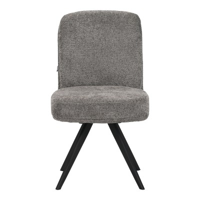 Καρέκλα περιστρεφόμενη Novo pakoworld ύφασμα γκρι μπουκλέ-πόδια μαύρο μεταλλικό 65.5x50x90εκ | 2 τμχ
