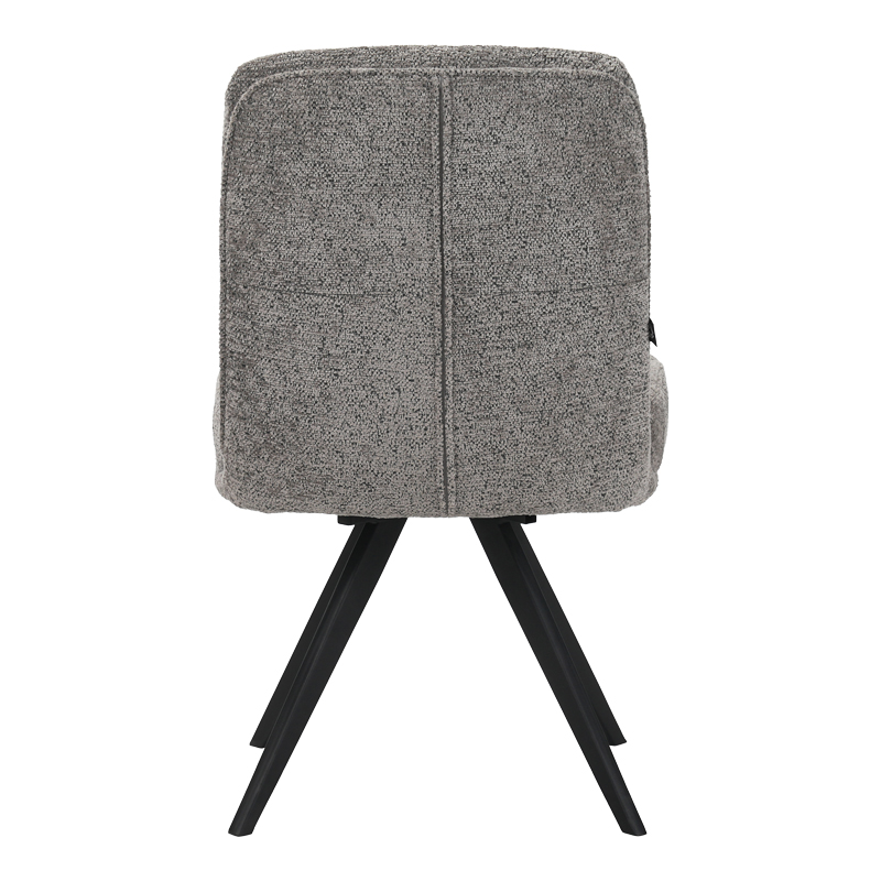 Καρέκλα περιστρεφόμενη Novo pakoworld ύφασμα γκρι μπουκλέ-πόδια μαύρο μεταλλικό 65.5x50x90εκ | 2 τμχ