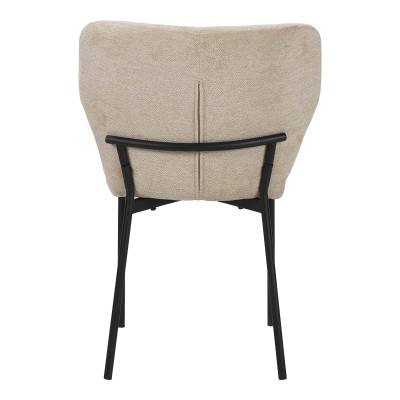 Καρέκλα Mavier pakoworld ύφασμα μπεζ-πόδια μαύρο μεταλλικό 48x61.5x82εκ | 2 τμχ