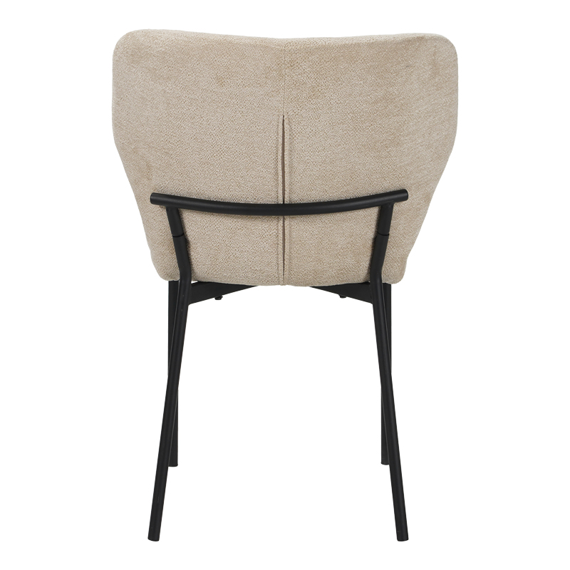 Καρέκλα Mavier pakoworld ύφασμα μπεζ-πόδια μαύρο μεταλλικό 48x61.5x82εκ | 2 τμχ