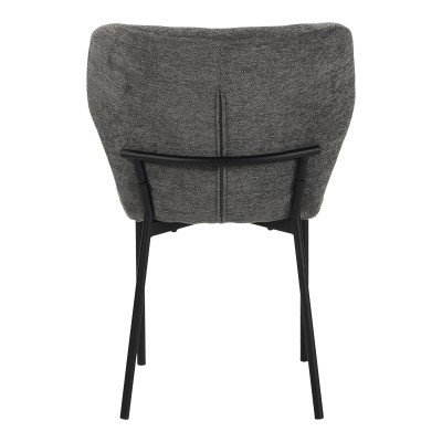 Καρέκλα Mavier pakoworld ανθρακί ύφασμα με πόδια μαύρο μεταλλικό 48x61.5x82εκ | 2 τμχ