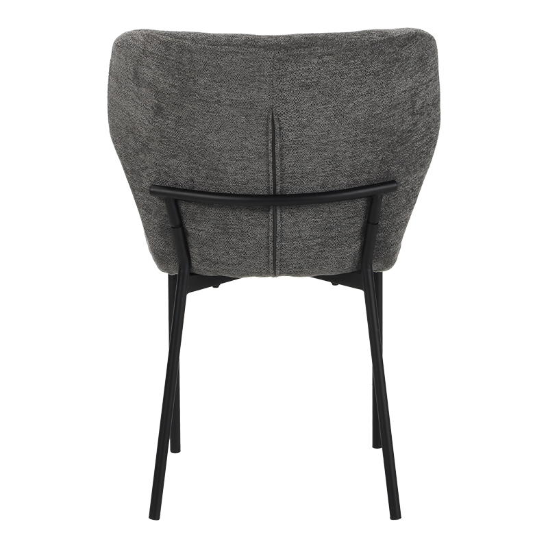 Καρέκλα Mavier pakoworld ανθρακί ύφασμα με πόδια μαύρο μεταλλικό 48x61.5x82εκ | 2 τμχ