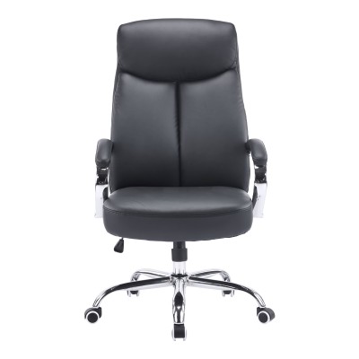 Καρέκλα γραφείου διευθυντή Venza pakoworld pu σε μαύρη απόχρωση 70x65x117-124εκ