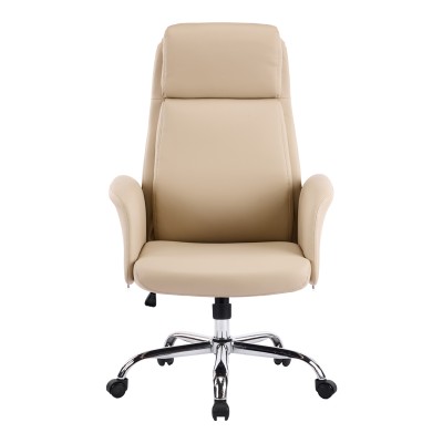 Καρέκλα γραφείου διευθυντή Derjio pakoworld μπεζ pu 68x66x115εκ