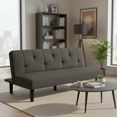 Καναπές-κρεβάτι Breathe pakoworld ύφασμα ανθρακί 167x77x73εκ