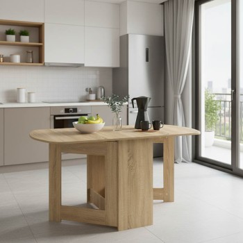 Τραπέζι Nadine pakoworld πολυμορφικό-επεκτεινόμενο χρώμα sonoma 160x80x76.5εκ