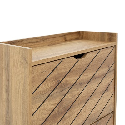 Παπουτσοθήκη Thelma pakoworld 12 ζεύγων oak 60x23.8x131.6εκ