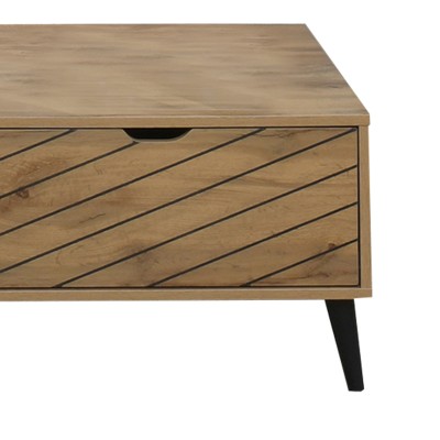 Τραπέζι σαλονιού Thelma pakoworld oak μελαμίνης 120x60x41.6εκ