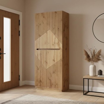 Παπουτσοθήκη-ντουλάπι Kebell pakoworld σε oak απόχρωση 71x41.5x180.4εκ