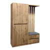 Έπιπλο εισόδου Zomie pakoworld σε oak απόχρωση 131x41.5x180.4εκ