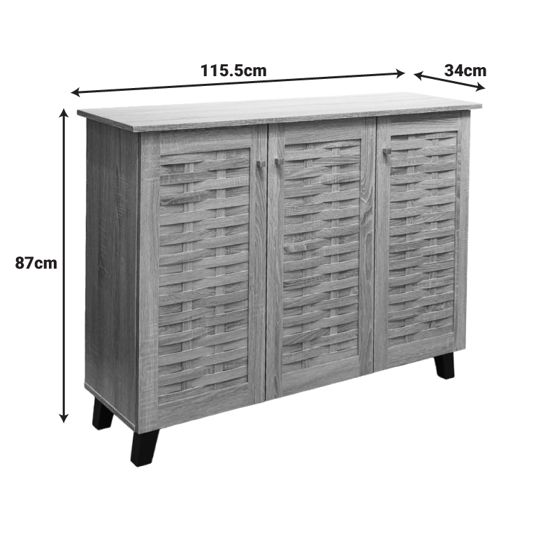 Παπουτσοθήκη-ντουλάπι Mantam pakoworld 16 ζεύγων sonoma 115.5x34x87εκ