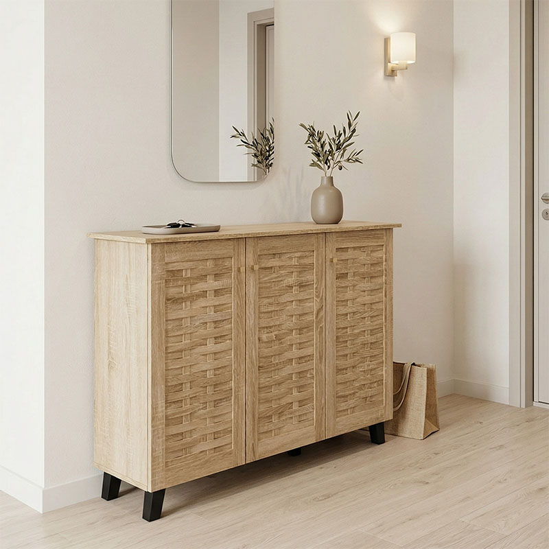 Παπουτσοθήκη-ντουλάπι Mantam pakoworld 16 ζεύγων sonoma 115.5x34x87εκ