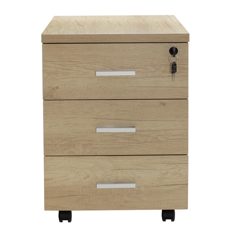 Συρταριέρα τροχήλατη Lotus pakoworld 3ων συρταριών φυσικό-ανθρακί χρώμα 40x47x55εκ