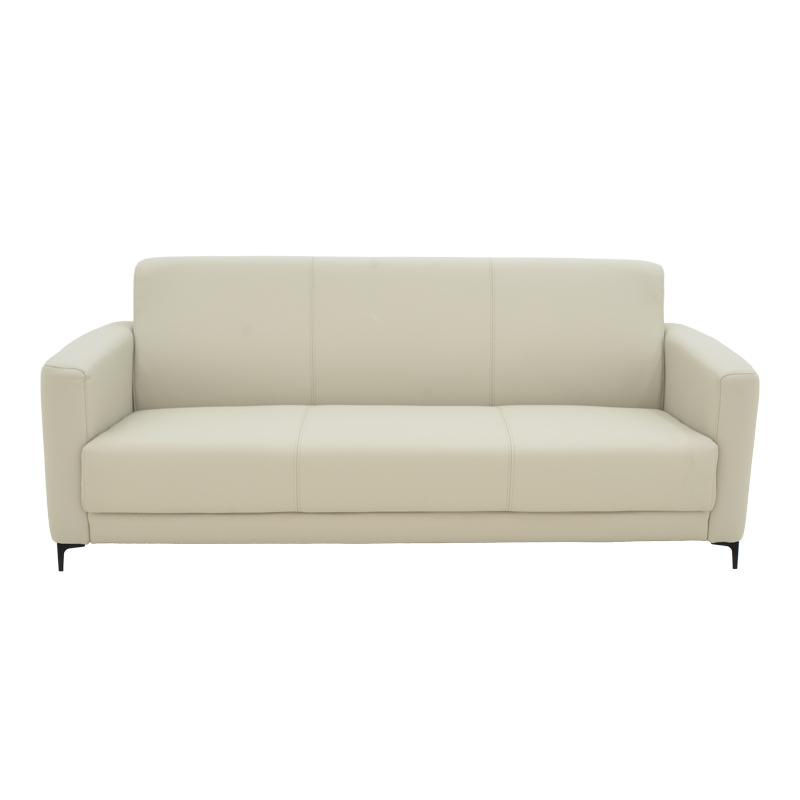 Καναπές τριθέσιος Sidica pakoworld PU σε εκρού απόχρωση 185x82x81εκ